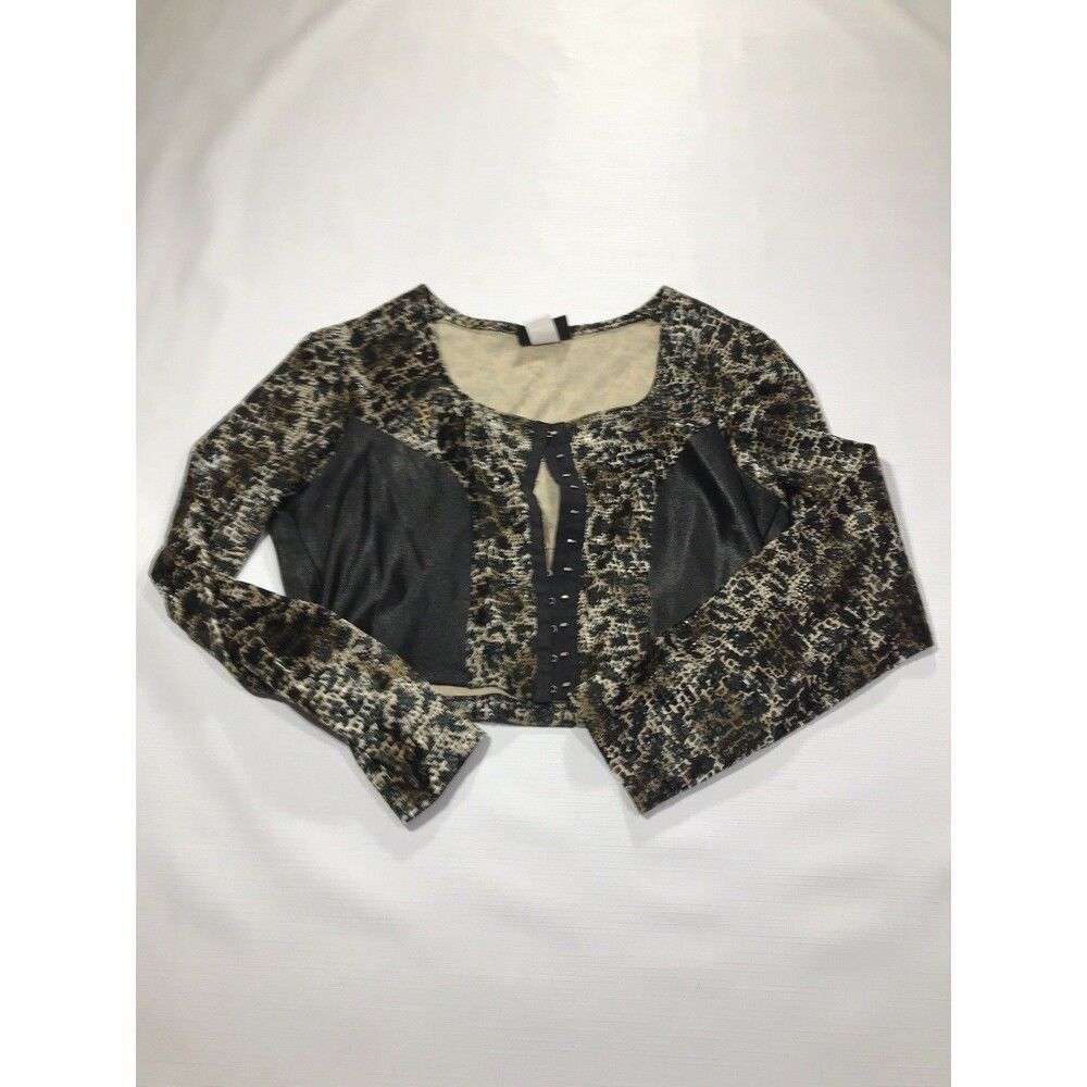 Vintage Roughrider Circle T Women’s Black Lace Satin Corset Blouse Size Large